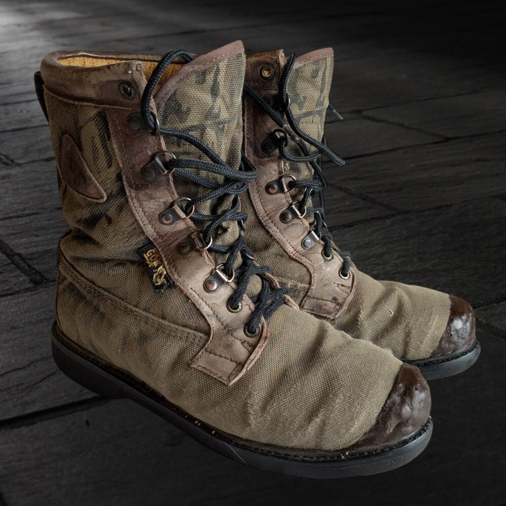 Rocky Gore-Tex Hunting Boots Mens 10 W Wide Mossy Oak Camo Vibram Soles